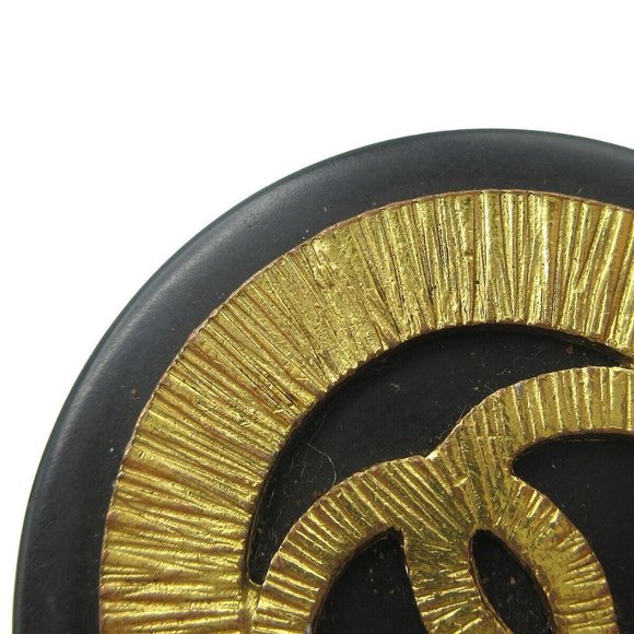 Chanel Button Motif Earrings Black Clip-On 28 Accessories - Picture 8 of 10